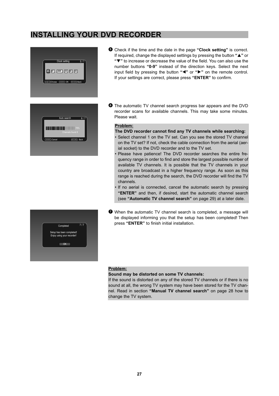 Installing your dvd recorder | CyberHome Entertainment 1600 User Manual | Page 26 / 83
