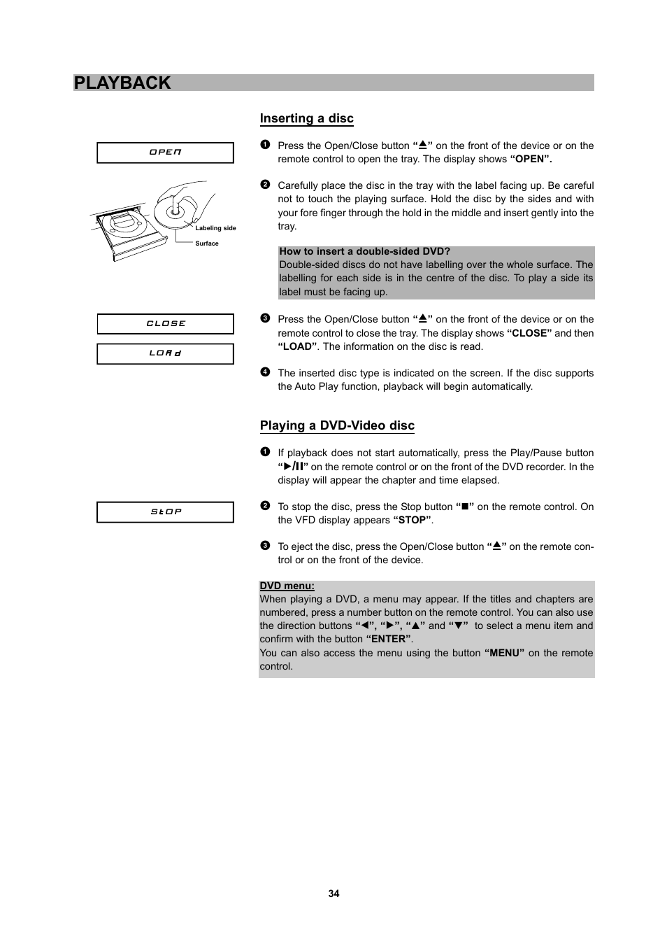 Playback | CyberHome Entertainment 1600 User Manual | Page 33 / 83