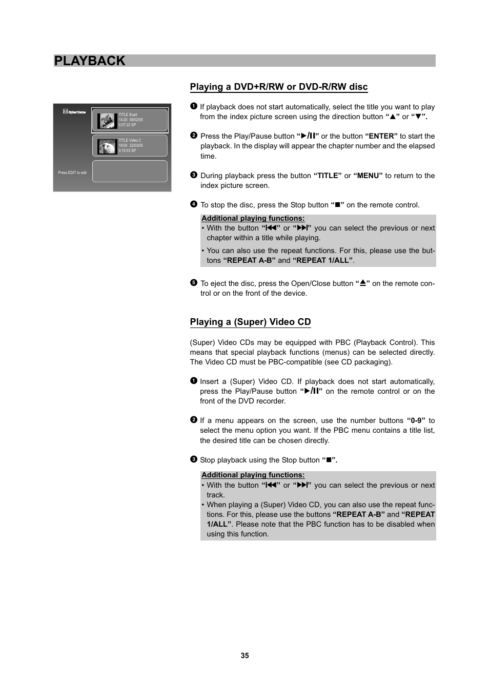 Playback | CyberHome Entertainment 1600 User Manual | Page 34 / 83