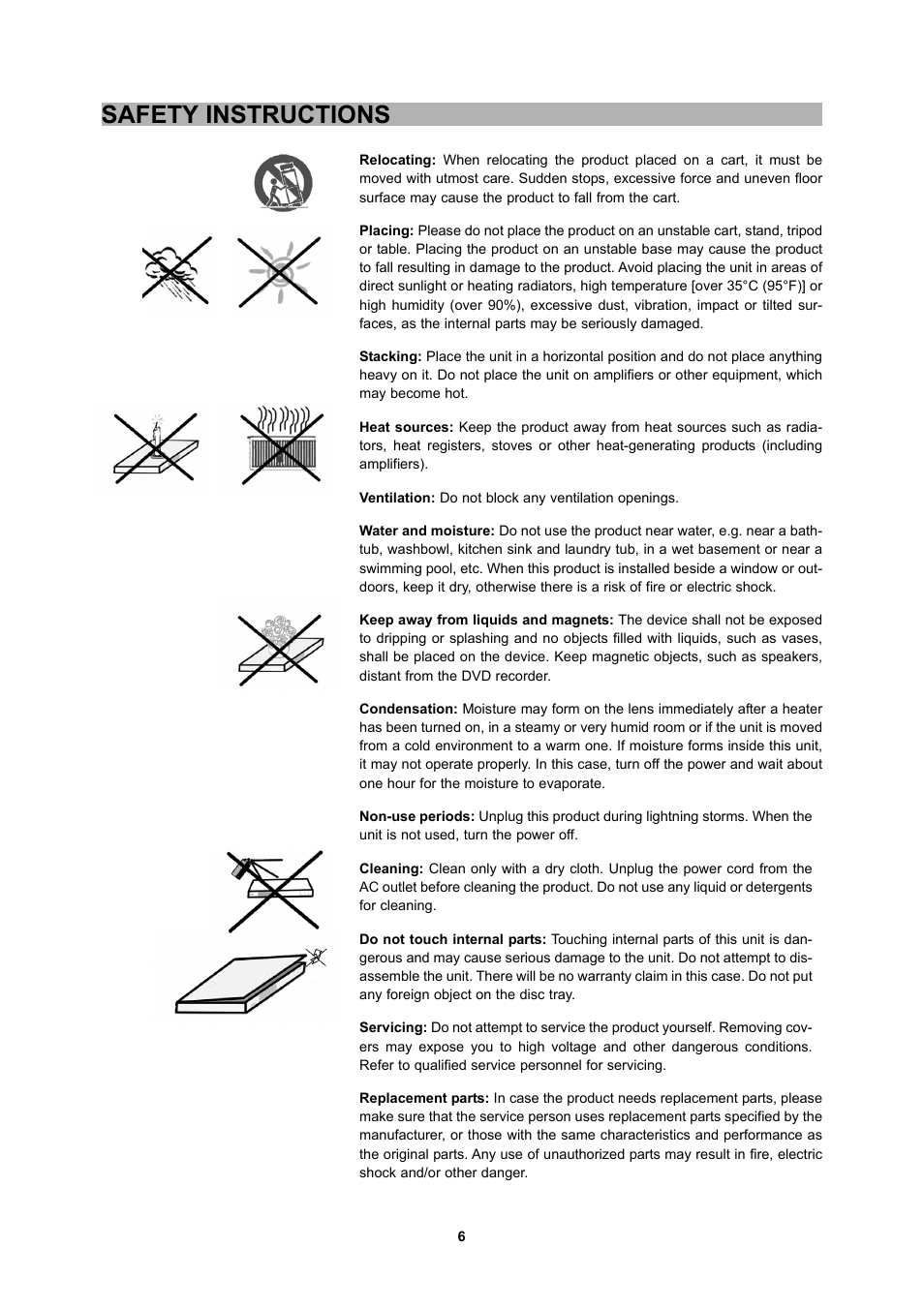 Safety instructions | CyberHome Entertainment 1600 User Manual | Page 5 / 83