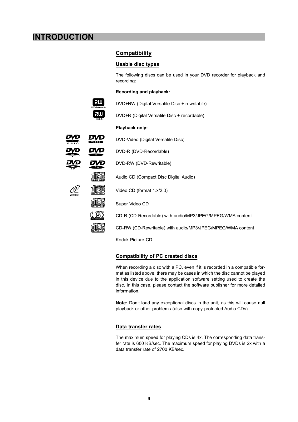 Introduction, Compatibility | CyberHome Entertainment 1600 User Manual | Page 8 / 83