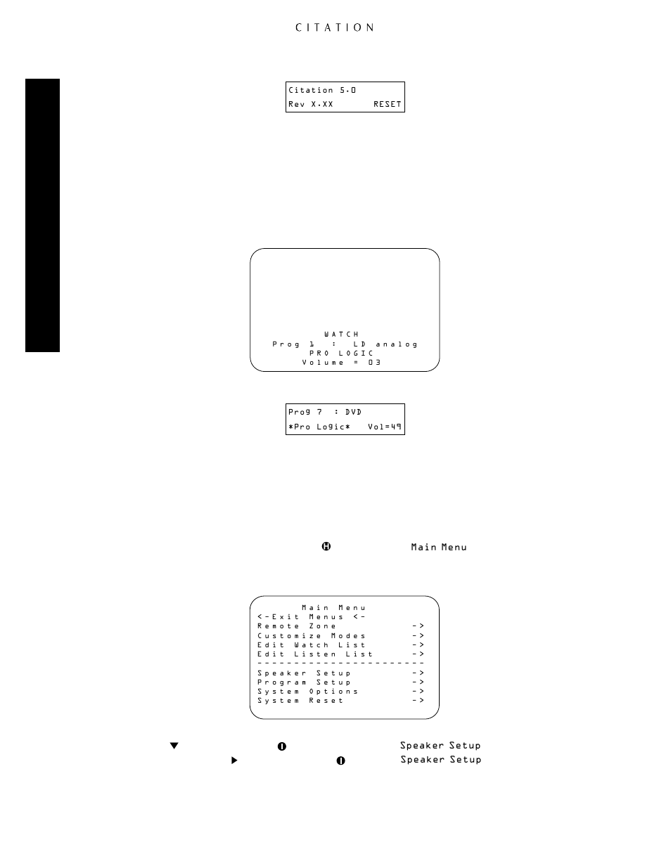 Speaker setup, System confi guration | Citation Stereo Receiver User Manual | Page 32 / 72