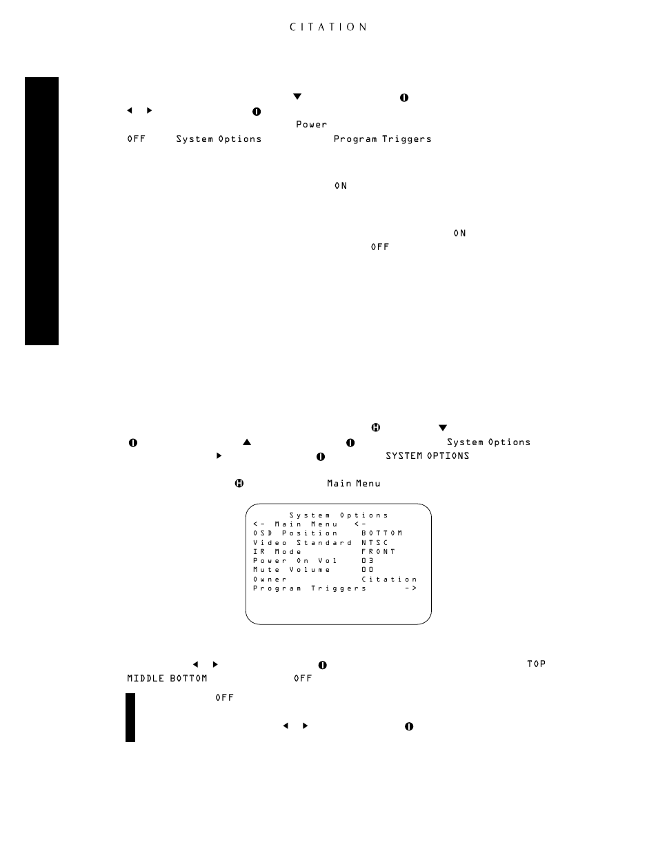 System options, System confi guration | Citation Stereo Receiver User Manual | Page 40 / 72