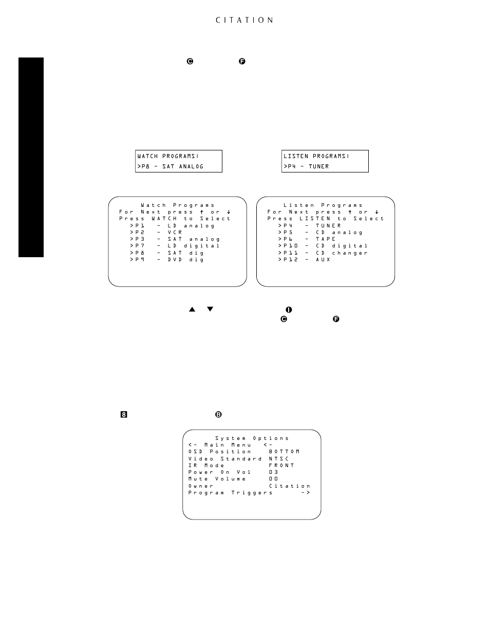 Setting the volume level, Operating the citation 5.0, If you wish to use the | Or the, Buttons, On the remote control | Citation Stereo Receiver User Manual | Page 46 / 72