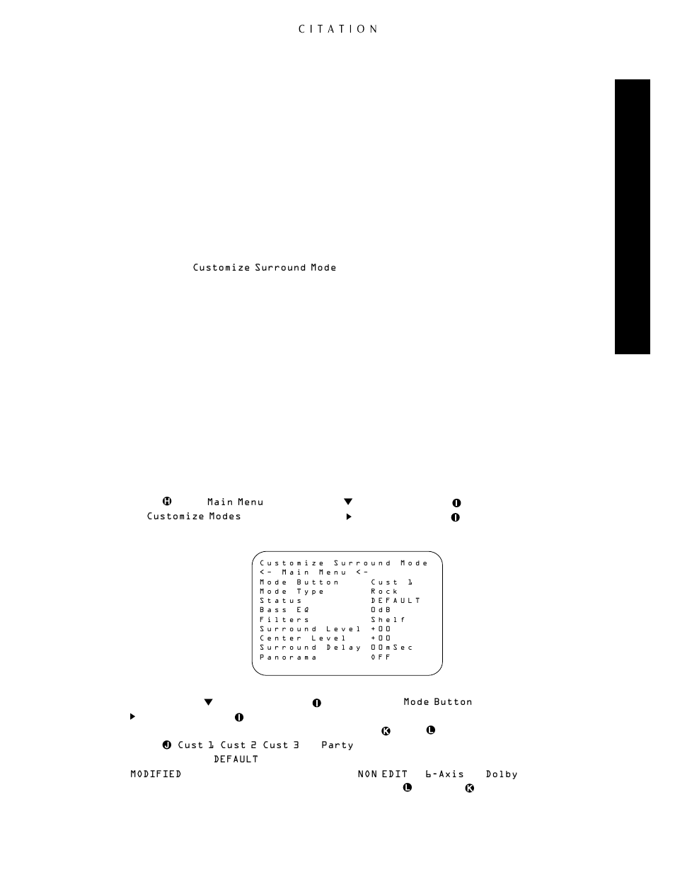 Advanced features, Customizing surround modes, Advanced featur es | Citation Stereo Receiver User Manual | Page 55 / 72