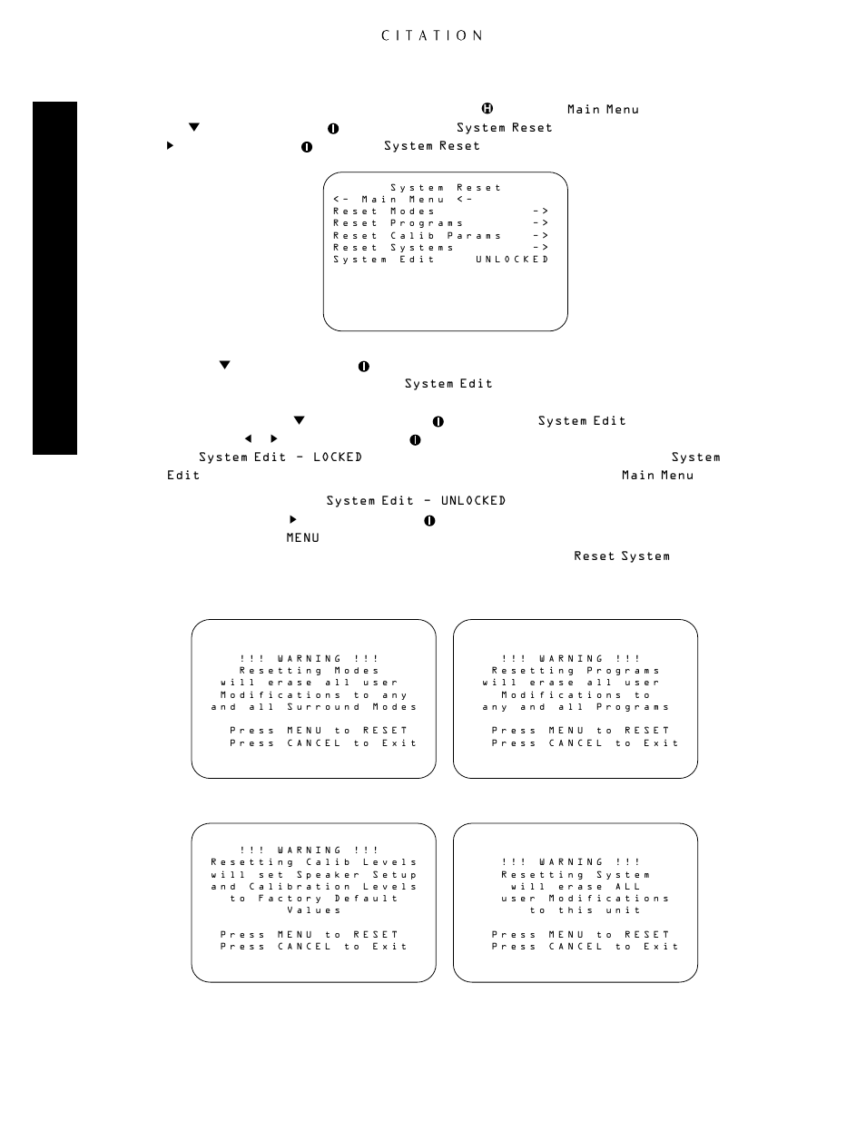 Advanced featur es | Citation Stereo Receiver User Manual | Page 60 / 72