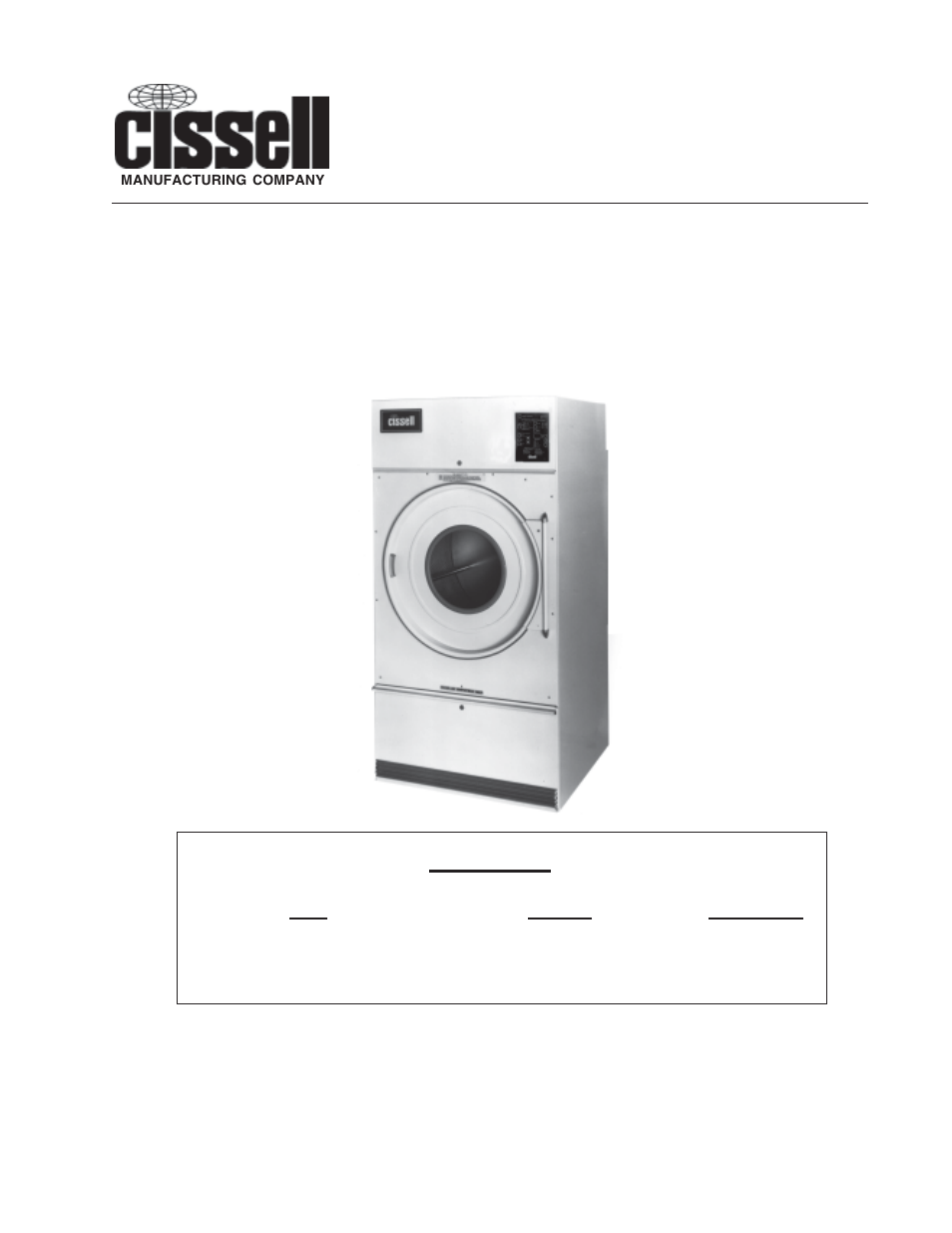 Cissell L36URS36S User Manual | 37 pages