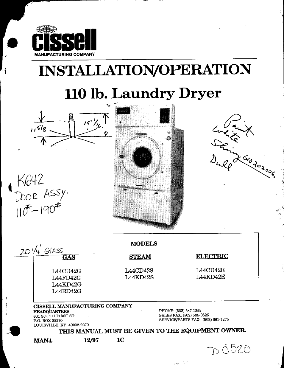Cissell L36UR30 User Manual | 38 pages