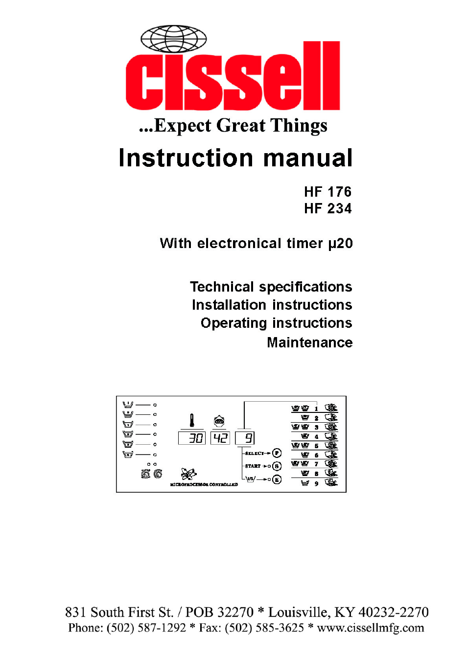 Cissell HF 234 User Manual | 22 pages