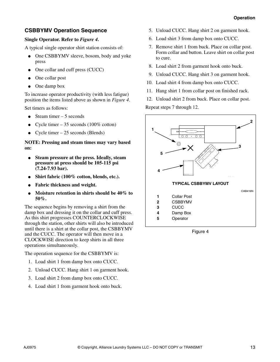 Csbbymv operation sequence | Cissell CAB438C User Manual | Page 15 / 32