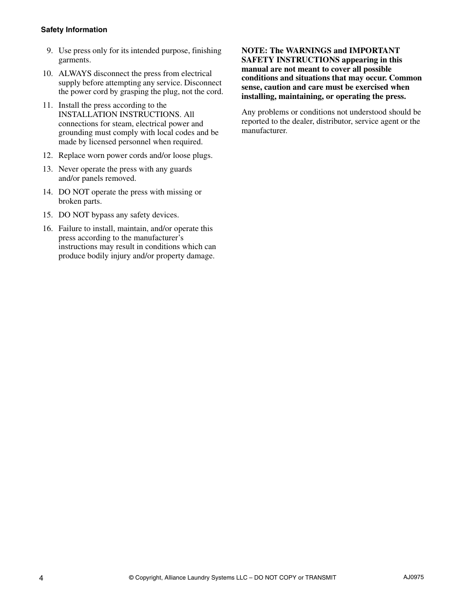 Cissell CAB438C User Manual | Page 6 / 32