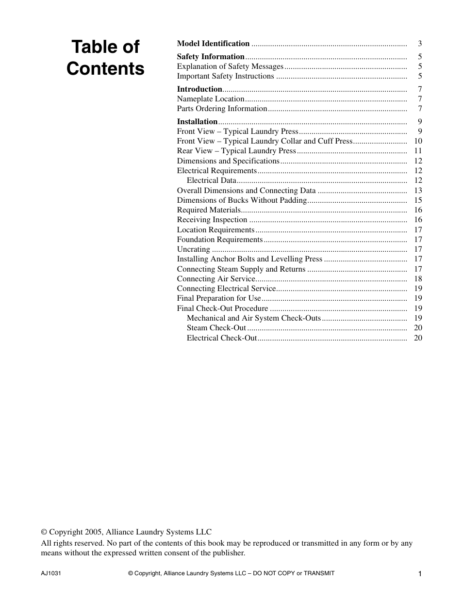 Cissell LDBB User Manual | Page 3 / 22