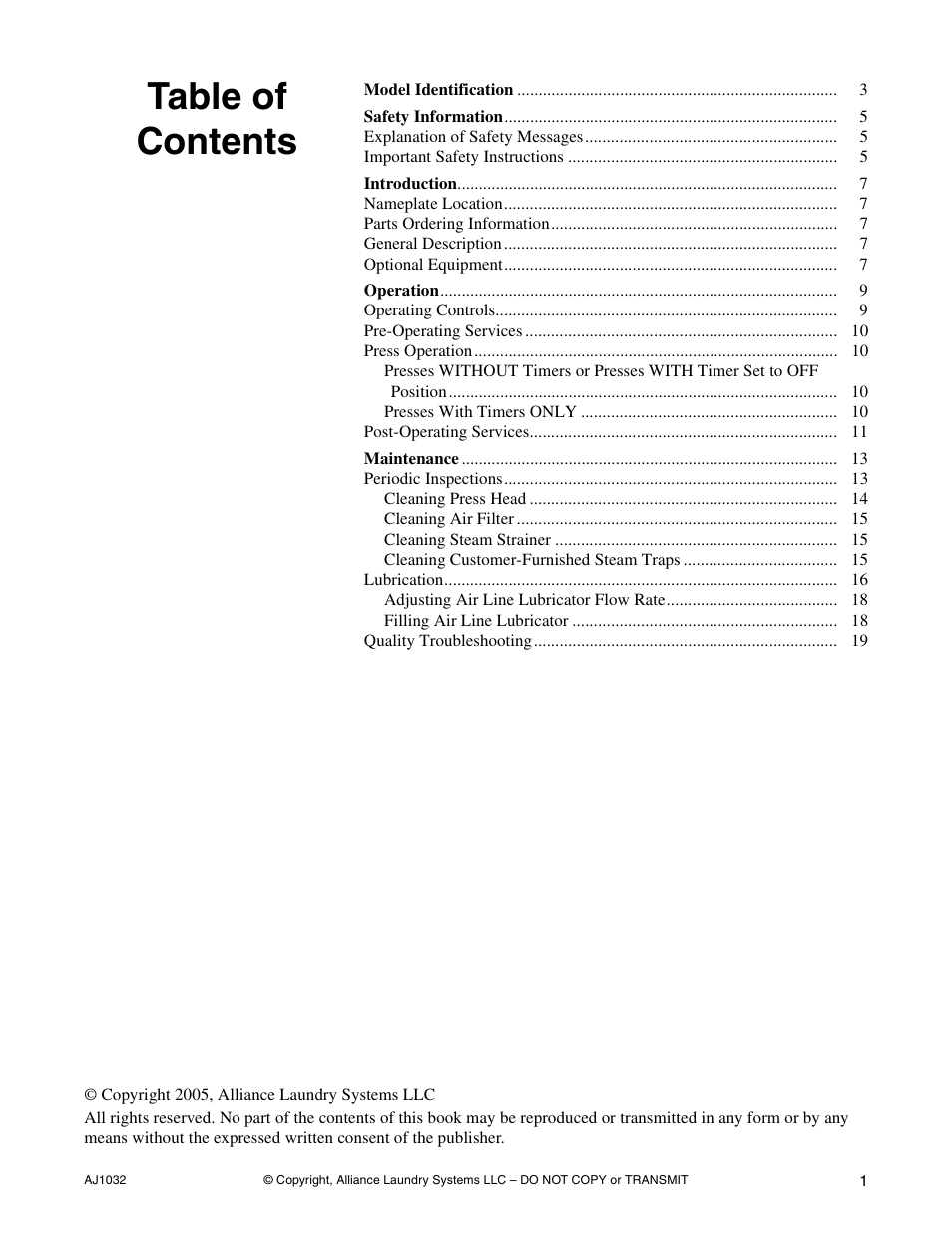 Cissell AJ1032 User Manual | Page 3 / 22