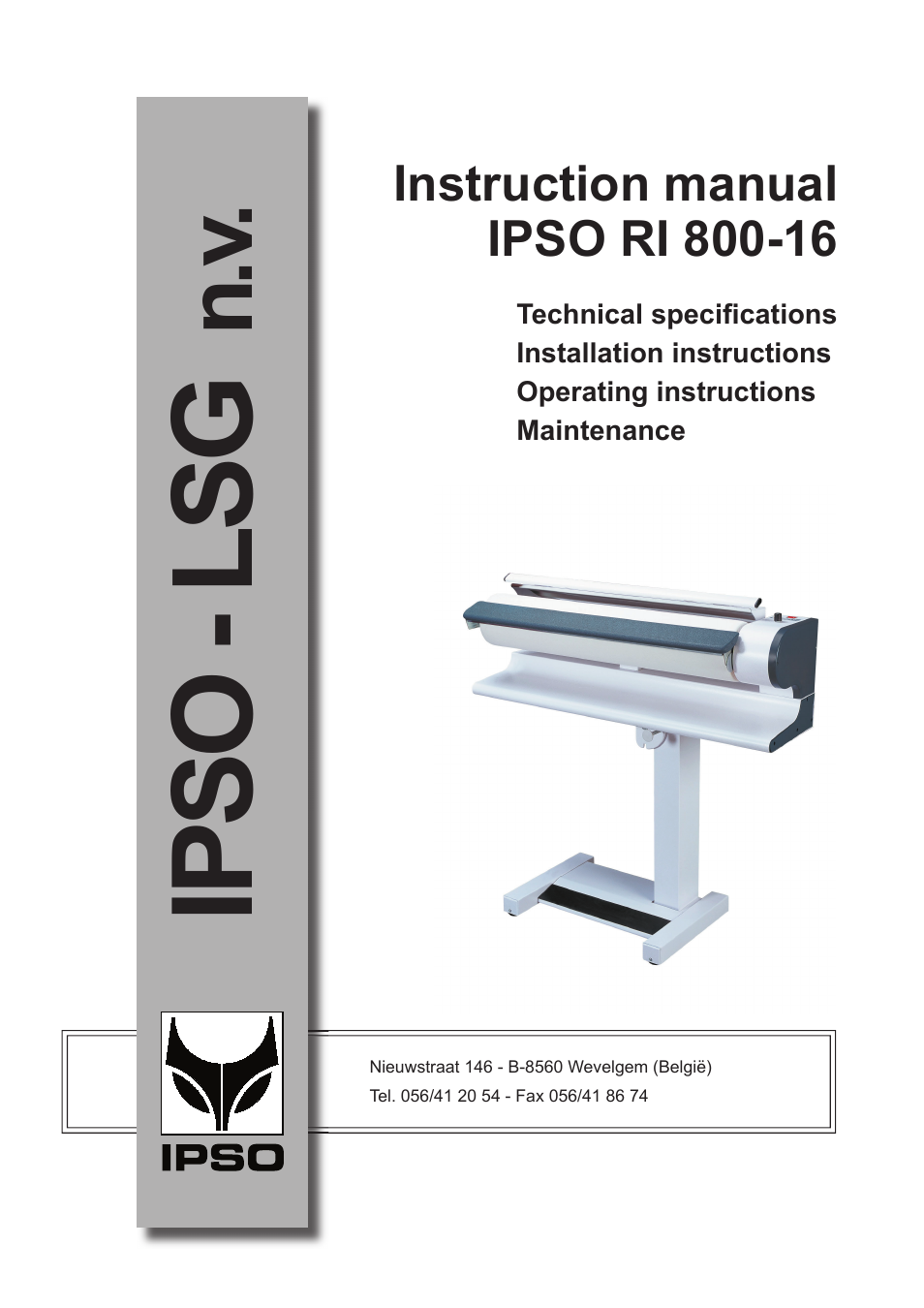 Cissell IPSO RI 800-16 User Manual | 21 pages