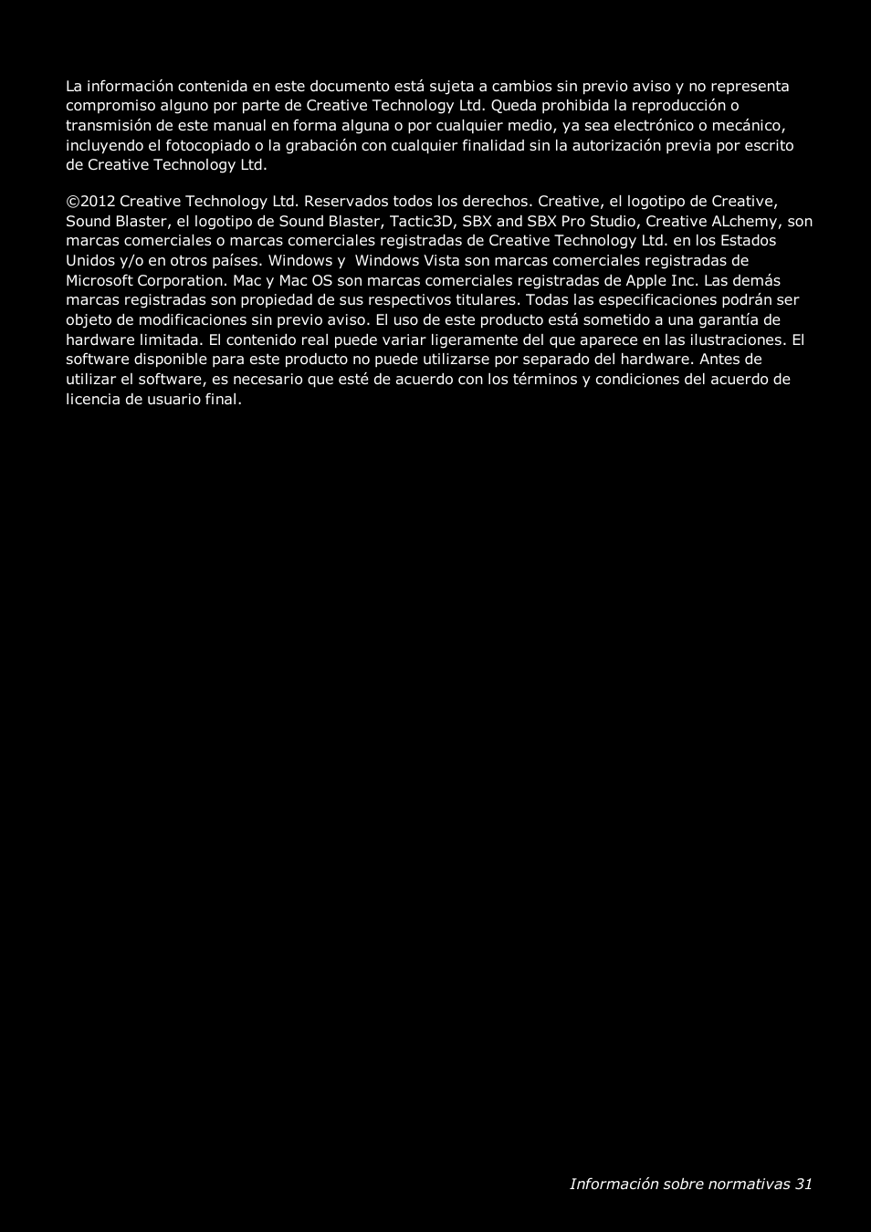 Creative Labs Tactic 3D Rage GH0220A User Manual | Page 32 / 32