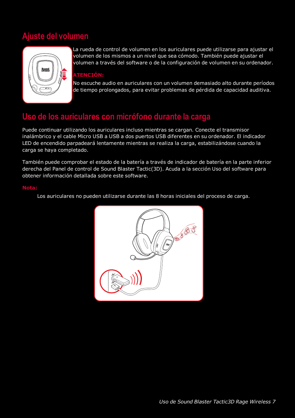 Ajuste del volumen | Creative Labs Tactic 3D Rage GH0220A User Manual | Page 8 / 32
