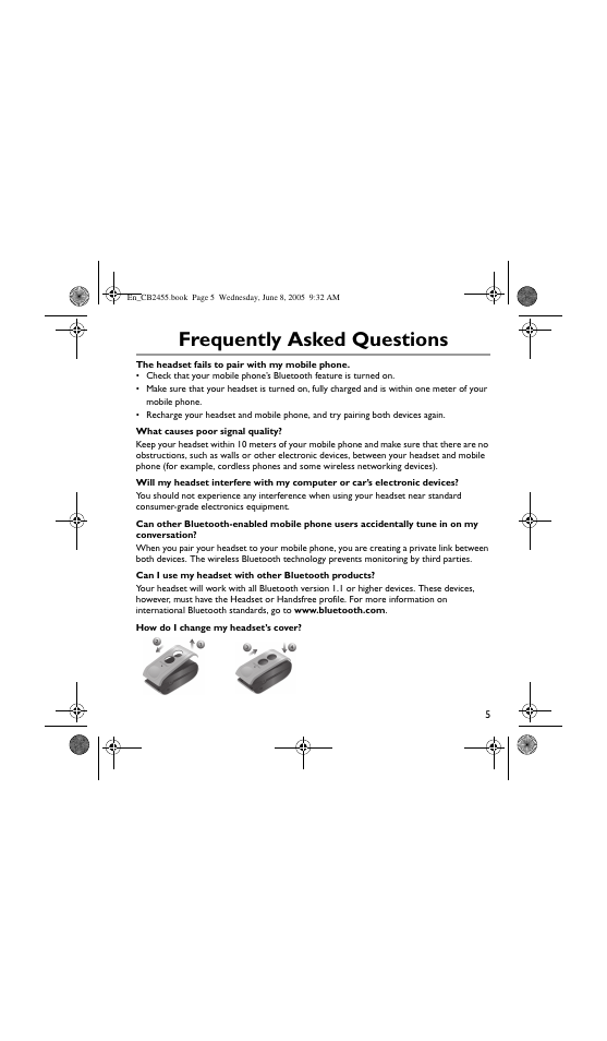 Frequently asked questions | Creative Labs Creative Handsfree with Bluetooth Technology CB2455 User Manual | Page 5 / 12