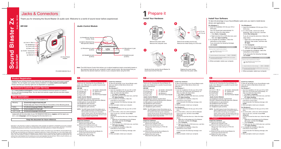 Creative Labs PN 03SB150600000 User Manual | 1 page