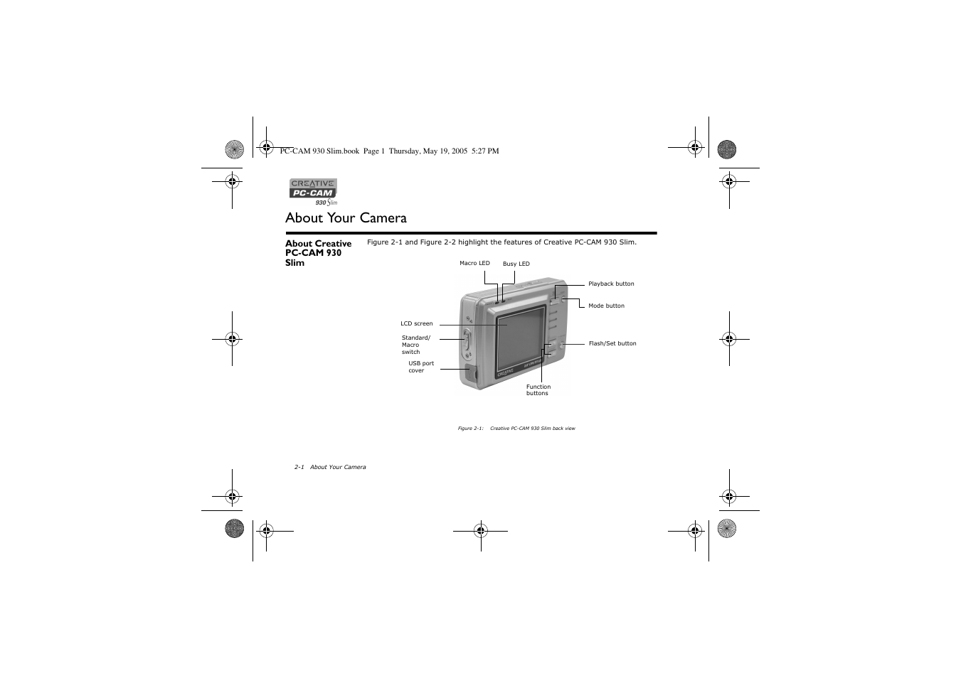 About your camera | Creative Labs Creative PC-CAM 930 Slim 02VF016000000 User Manual | Page 13 / 47