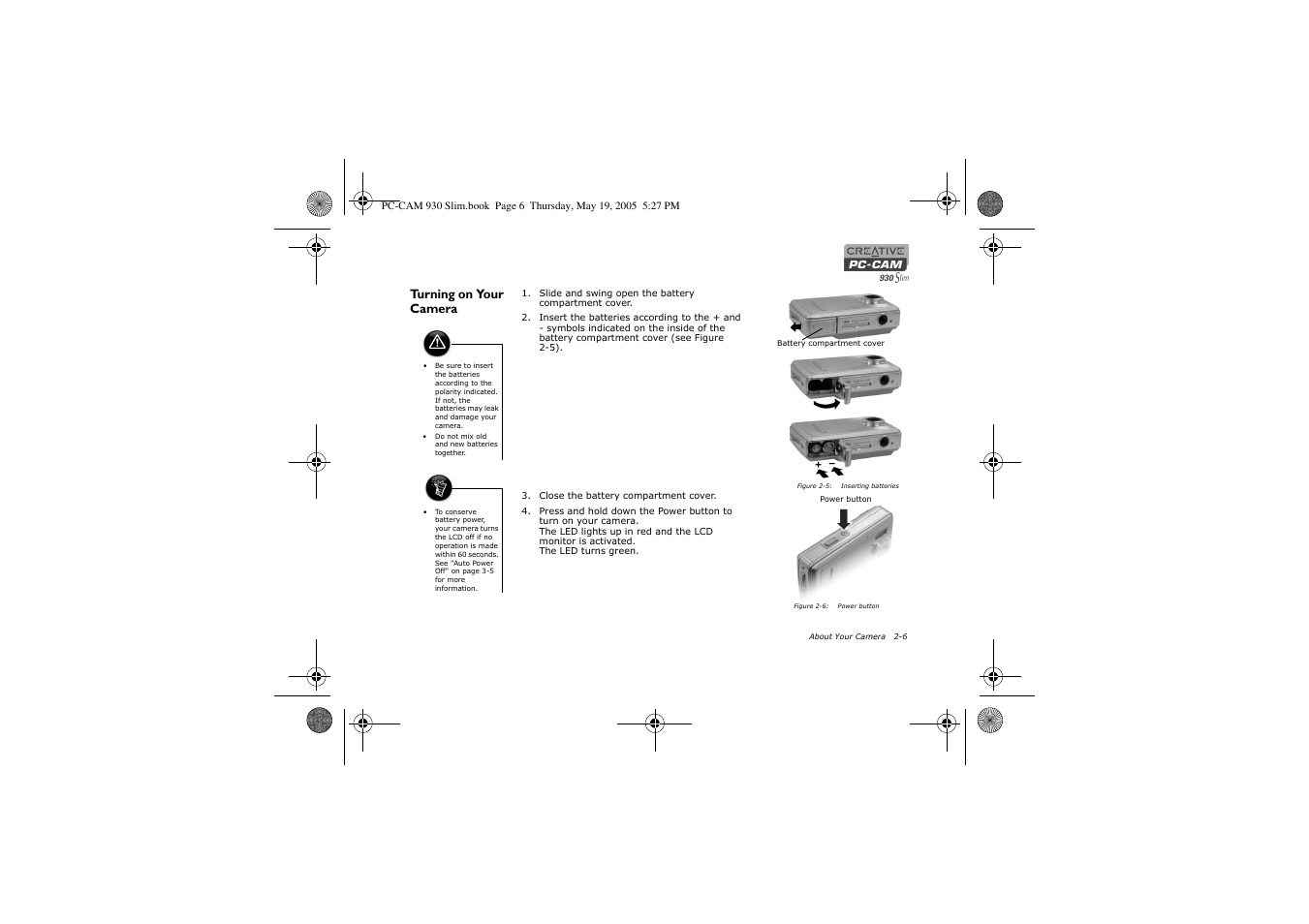 Turning on your camera | Creative Labs Creative PC-CAM 930 Slim 02VF016000000 User Manual | Page 18 / 47