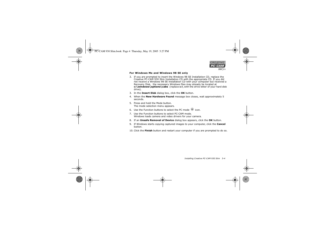 Creative Labs Creative PC-CAM 930 Slim 02VF016000000 User Manual | Page 38 / 47