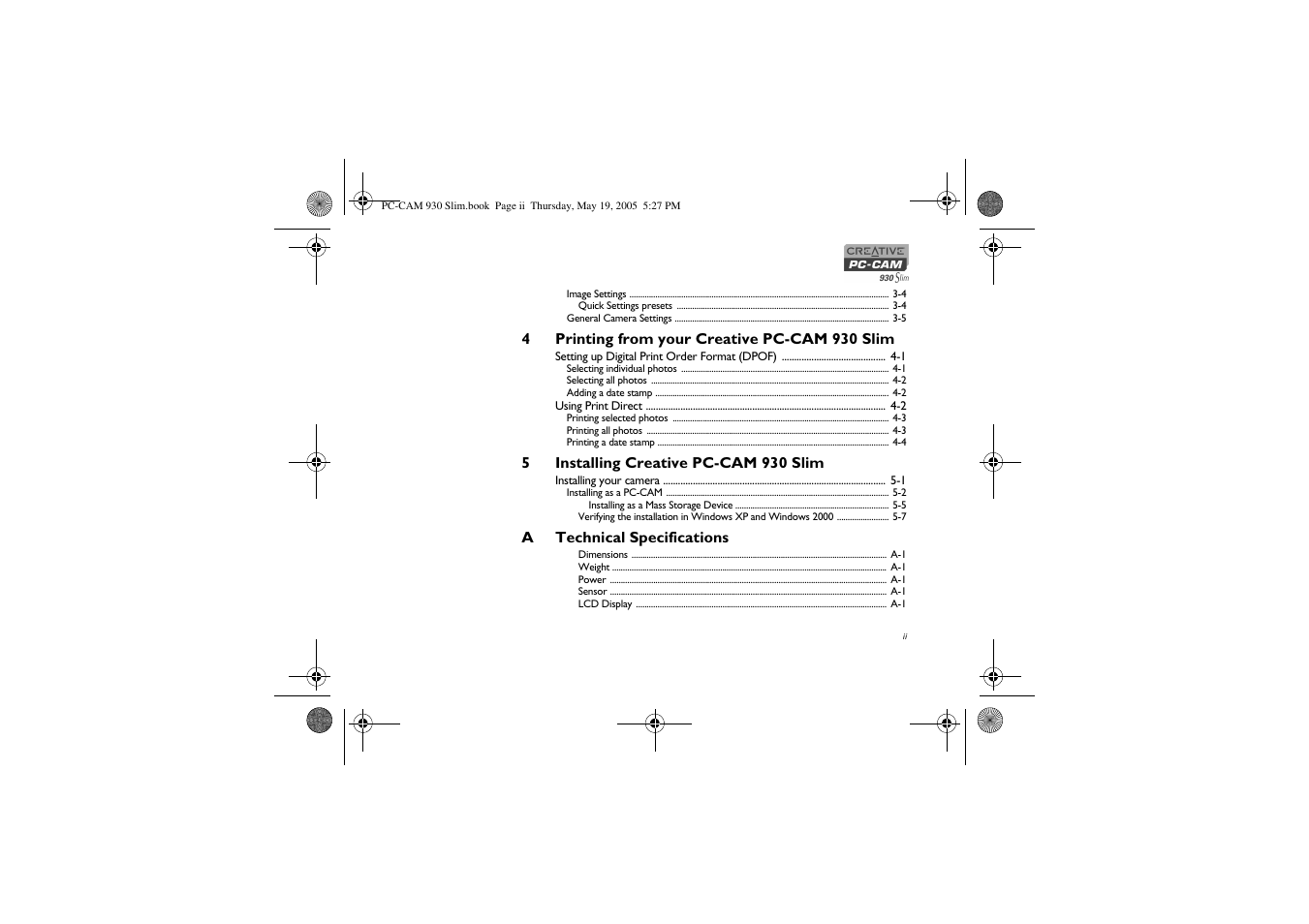 Creative Labs Creative PC-CAM 930 Slim 02VF016000000 User Manual | Page 6 / 47