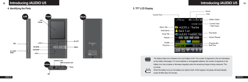 Introducing iaudio u5 | Cowon Systems U5 User Manual | Page 7 / 21
