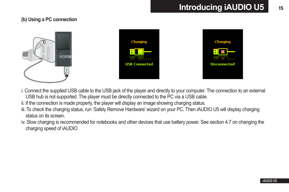 Introducing iaudio u5 | Cowon Systems iAUDIO U5 User Manual | Page 15 / 40