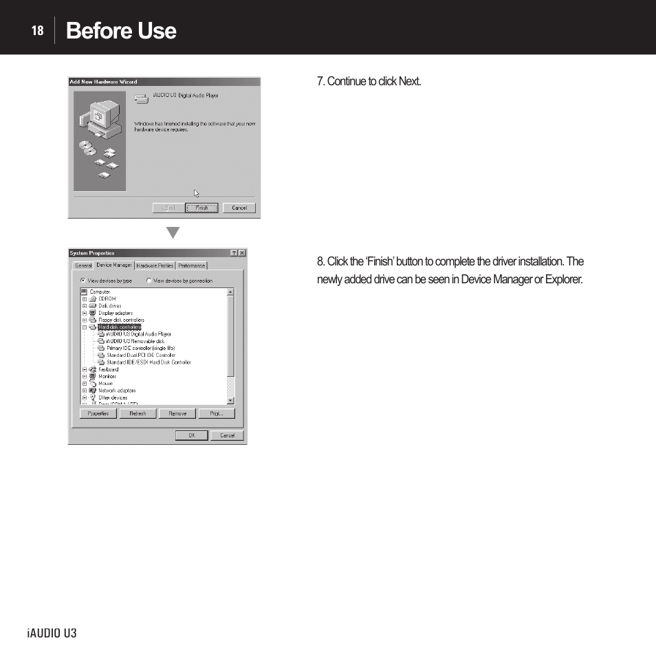 Before use | Cowon Systems IAUDIO U3 User Manual | Page 18 / 68