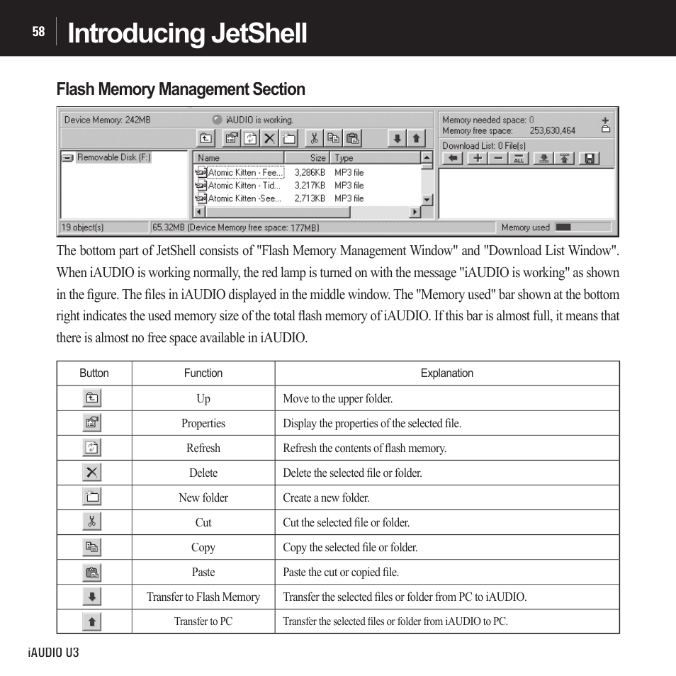 Introducing jetshell | Cowon Systems IAUDIO U3 User Manual | Page 58 / 68