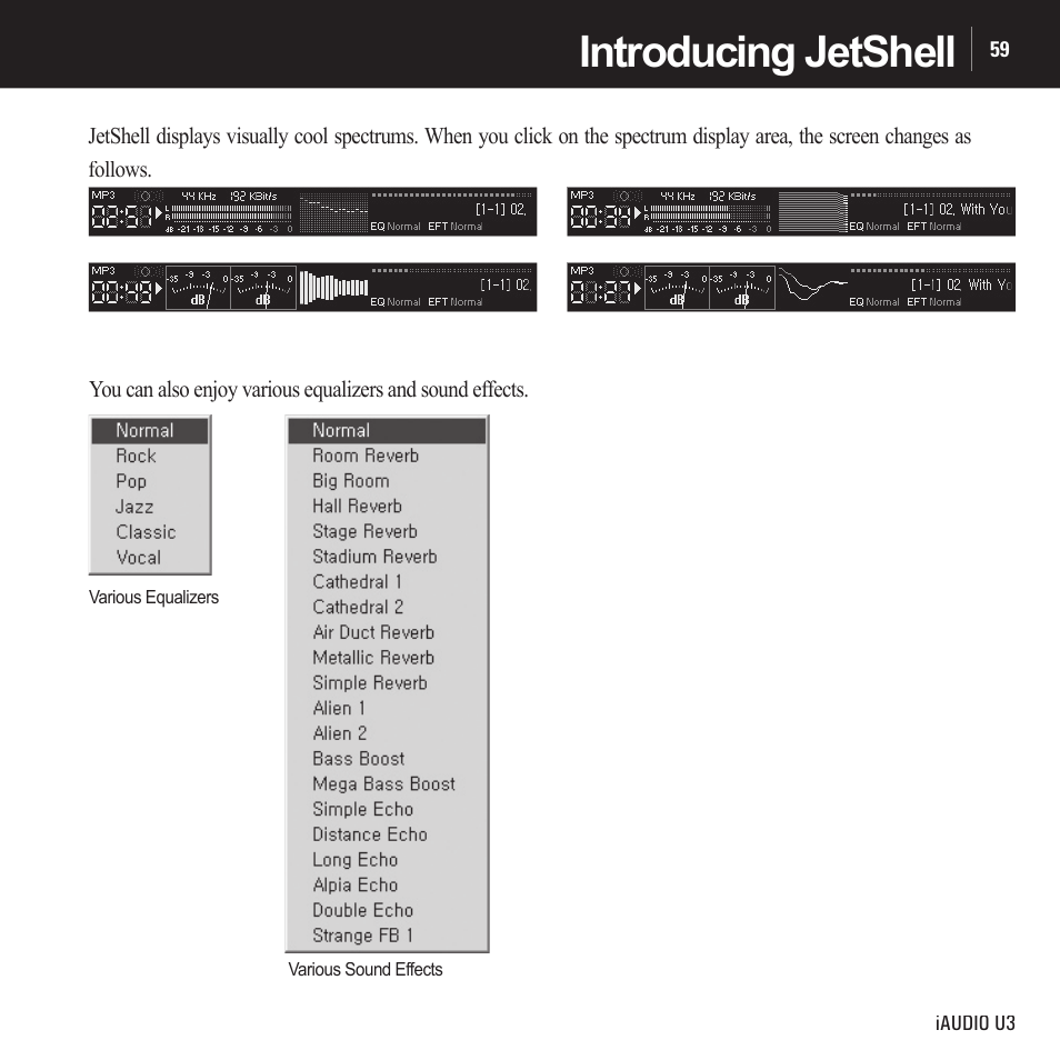 Introducing jetshell | Cowon Systems IAUDIO U3 User Manual | Page 59 / 68