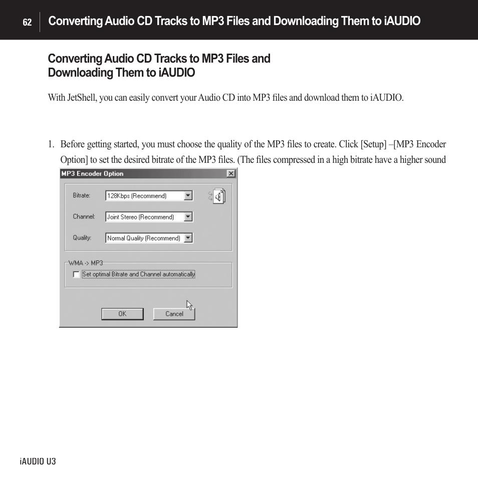 Cowon Systems IAUDIO U3 User Manual | Page 62 / 68