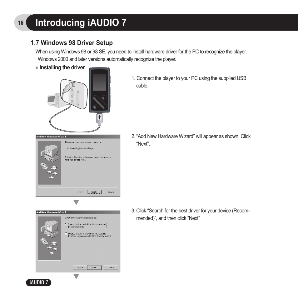 Introducing iaudio 7 | Cowon Systems 7 User Manual | Page 16 / 48