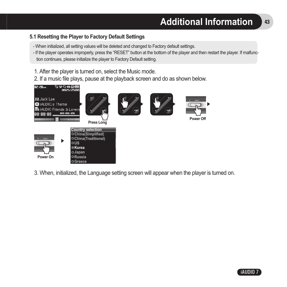 Additional information | Cowon Systems 7 User Manual | Page 43 / 48