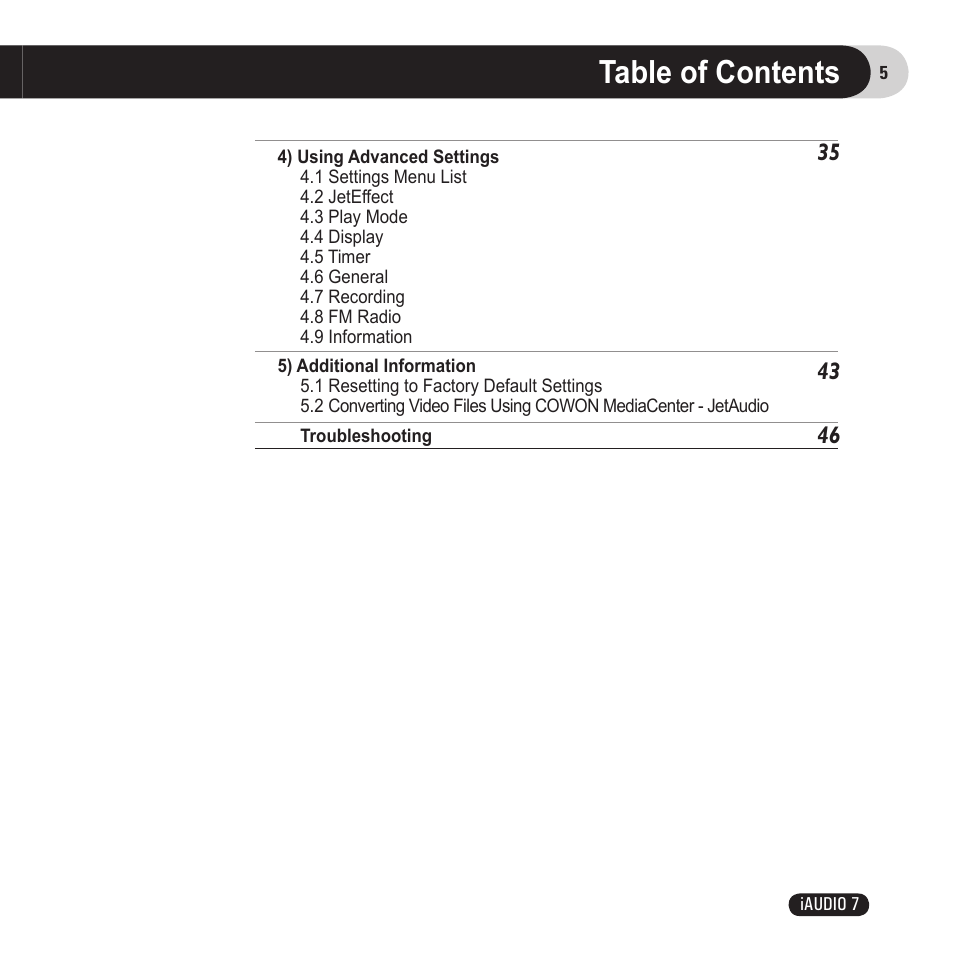 Cowon Systems 7 User Manual | Page 5 / 48