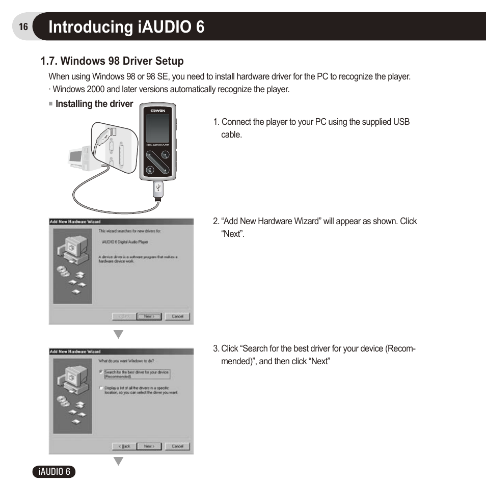 Introducing iaudio 6 | Cowon Systems 6 User Manual | Page 16 / 62