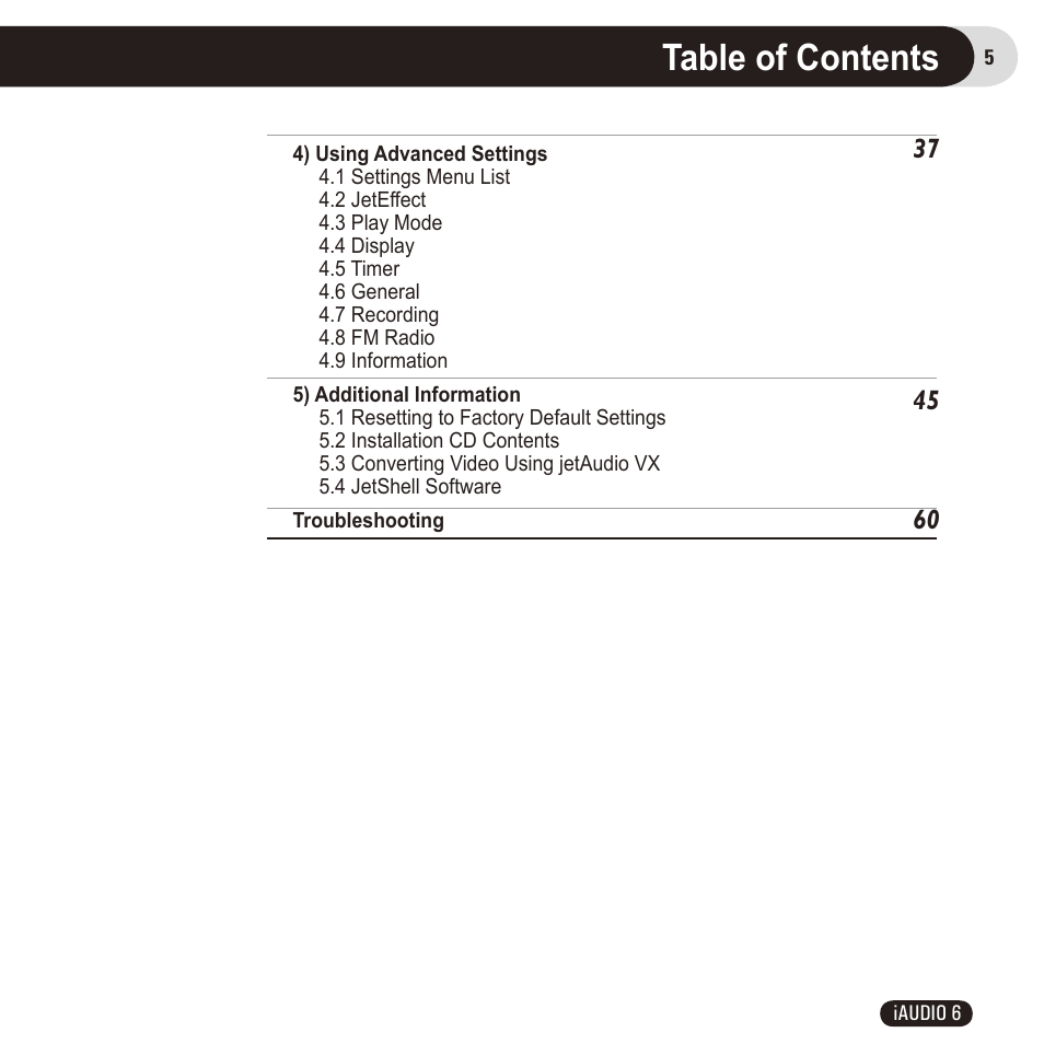 Cowon Systems 6 User Manual | Page 5 / 62