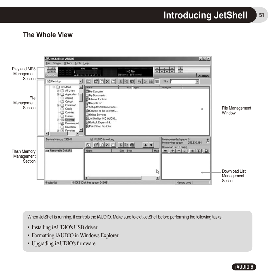 Introducing jetshell, The whole view | Cowon Systems 6 User Manual | Page 51 / 62