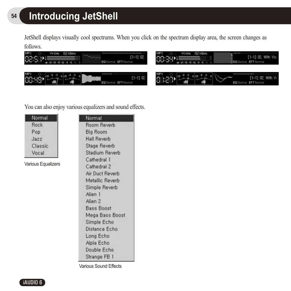 Introducing jetshell | Cowon Systems 6 User Manual | Page 54 / 62