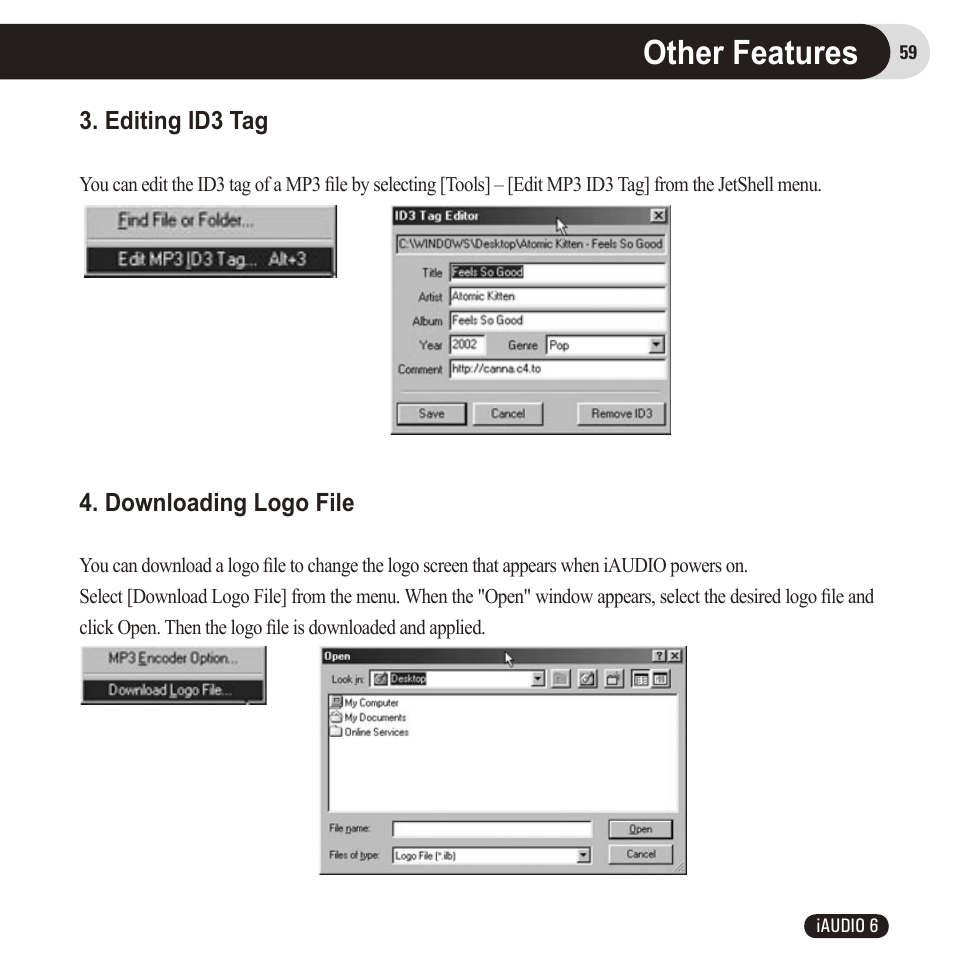 Other features | Cowon Systems 6 User Manual | Page 59 / 62