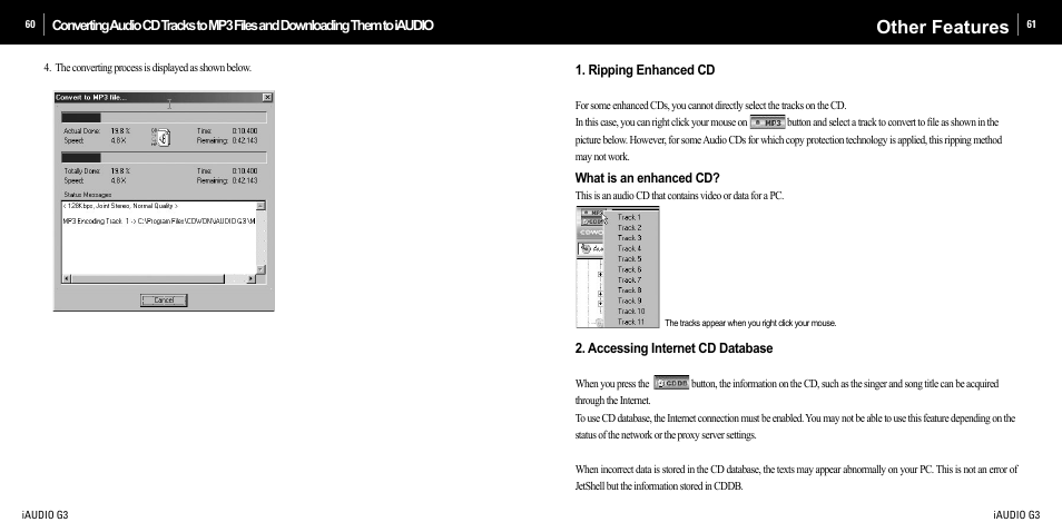 Other features | Cowon Systems iAUDIO G3 User Manual | Page 31 / 38