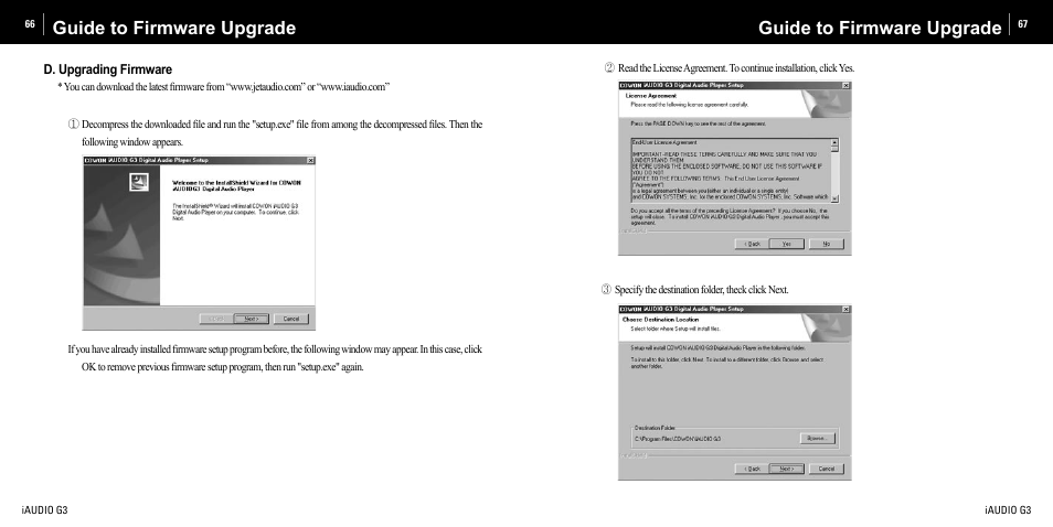 Guide to firmware upgrade | Cowon Systems iAUDIO G3 User Manual | Page 34 / 38