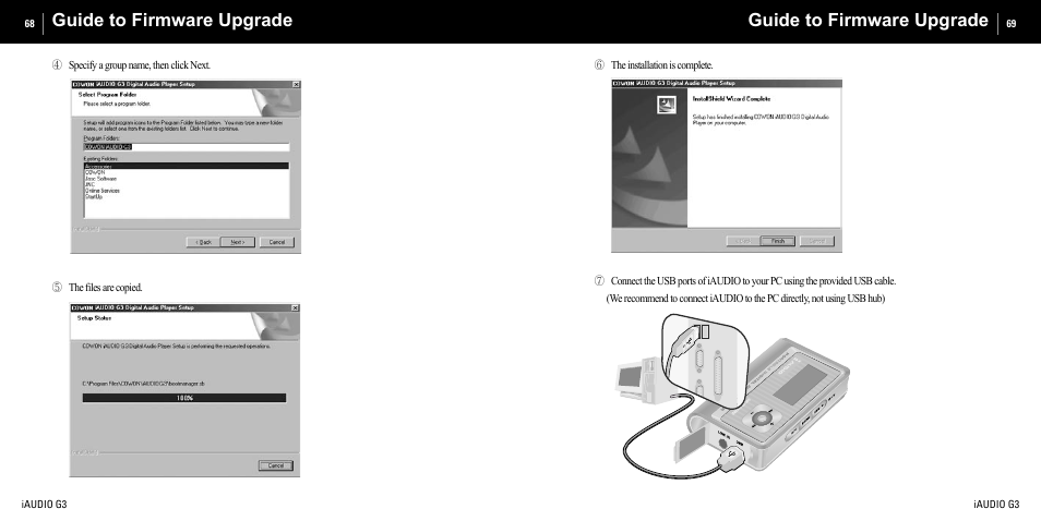 Guide to firmware upgrade | Cowon Systems iAUDIO G3 User Manual | Page 35 / 38
