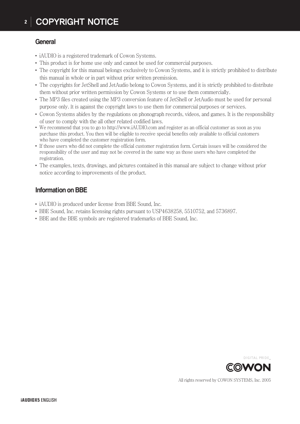 Cowon Systems cell phone User Manual | Page 2 / 20