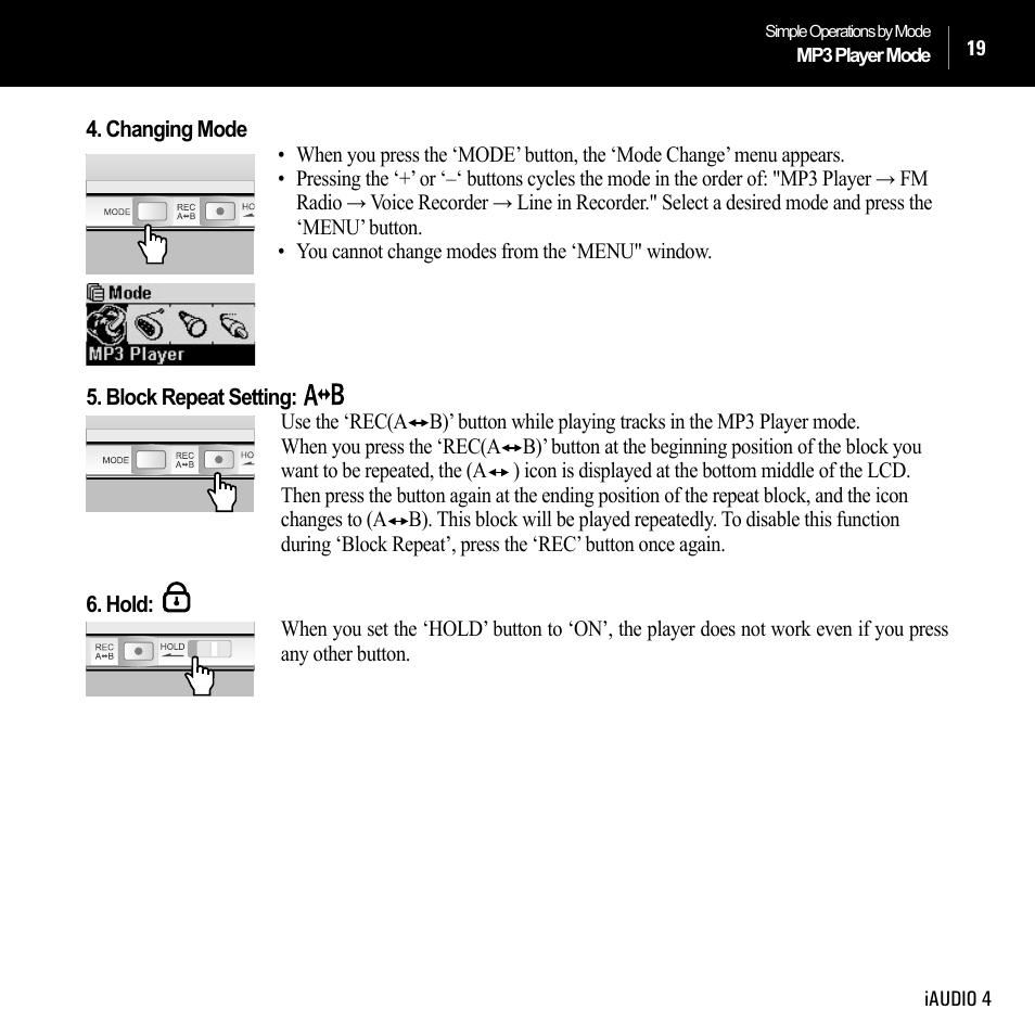 Cowon Systems IAUDIO 4 User Manual | Page 19 / 73