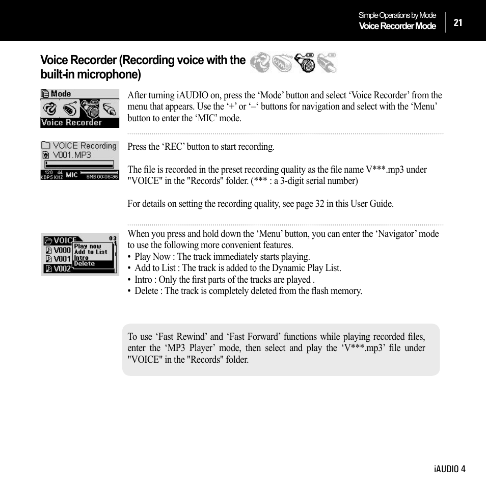 Cowon Systems IAUDIO 4 User Manual | Page 21 / 73