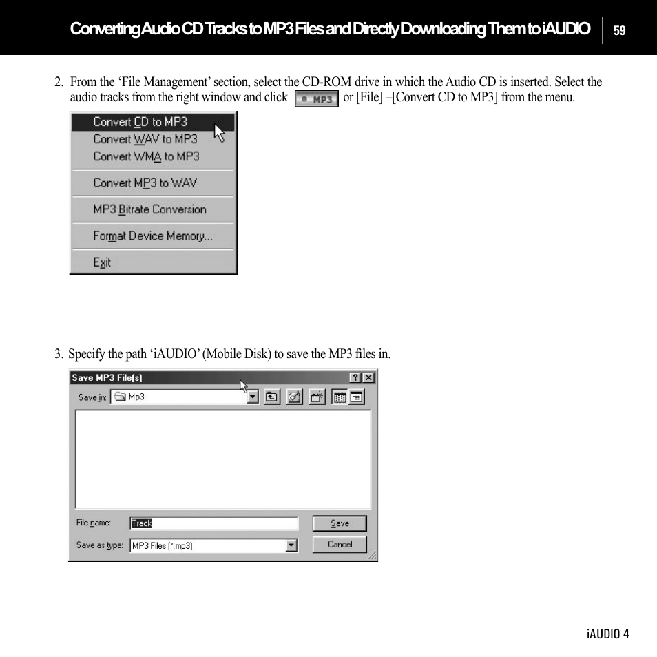 Cowon Systems IAUDIO 4 User Manual | Page 59 / 73