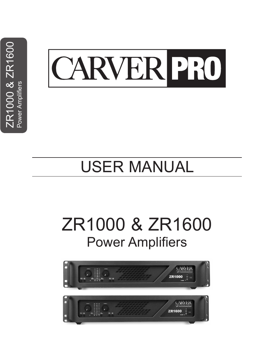 Carver ZR1600 User Manual | 12 pages