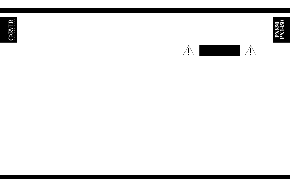 Operating tips care and service assistance, Operating tips, Careandserviceassistance | Field configurable gain controls, Caution | Carver px1450 User Manual | Page 14 / 19