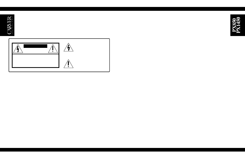 Introduction unpacking and paperwork, Safety information table of contents introduction, Unpacking and paperwork | Carver px1450 User Manual | Page 3 / 19